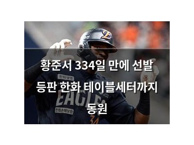 황준서 334일 만에 선발 등판 한화 테이블세터까지 동원