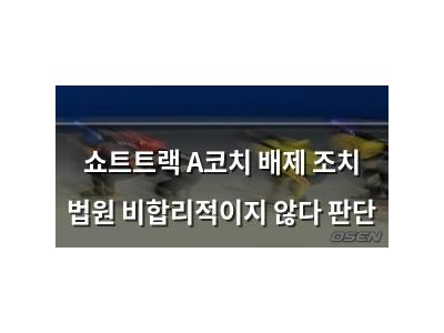 쇼트트랙 A코치 배제 조치 법원 비합리적이지 않다 판단