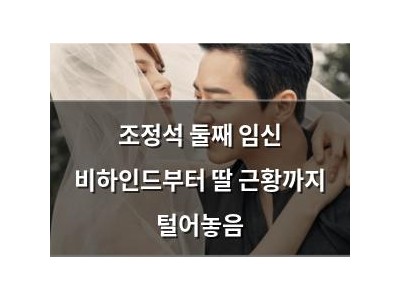 조정석 둘째 임신 비하인드부터 딸 근황까지 털어놓음