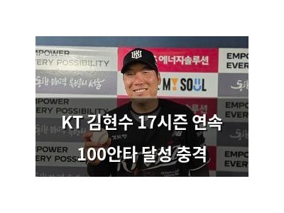 KT 김현수 17시즌 연속 100안타 달성 충격