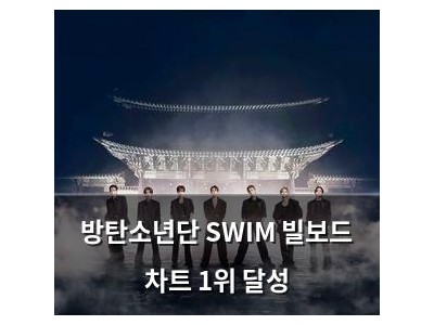 방탄소년단 SWIM 빌보드 차트 1위 달성
