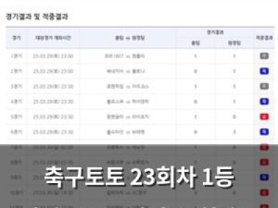 축구토토 23회차 1등 미적중으로 이월 24회차는 언제?