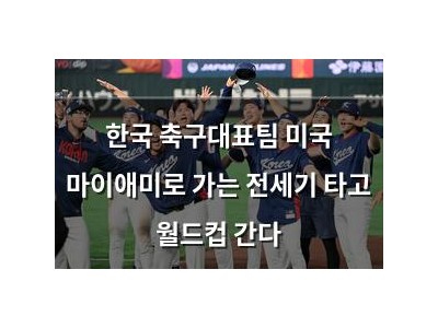 한국 축구대표팀 미국 마이애미로 가는 전세기 타고 월드컵 간다