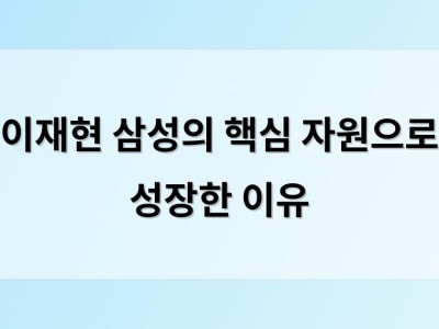 이재현 삼성의 핵심 자원으로 성장한 이유