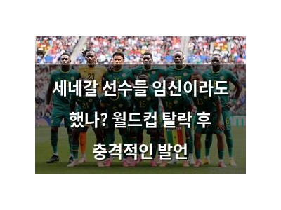 세네갈 선수들 임신이라도 했나? 월드컵 탈락 후 충격적인 발언
