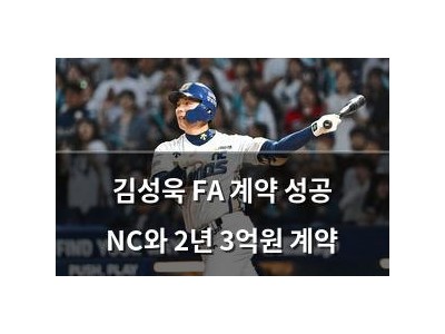 김성욱 FA 계약 성공 NC와 2년 3억원 계약