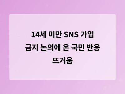 14세 미만 SNS 가입 금지 방안 논란 청소년 보호 vs 자유로운 정보 접근권