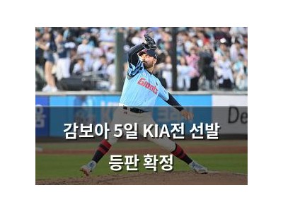 감보아 5일 KIA전 선발 등판 확정