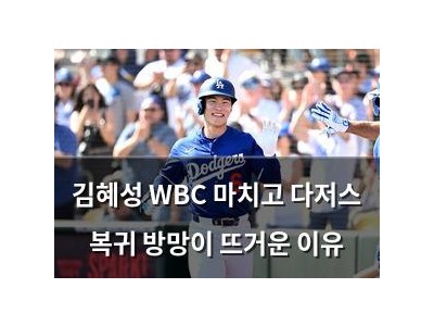 김혜성 WBC 마치고 다저스 복귀 방망이 뜨거운 이유