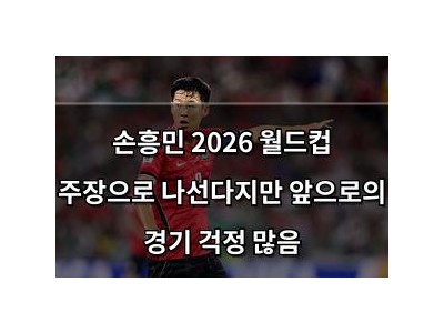 손흥민 2026 월드컵 주장으로 나선다지만 앞으로의 경기 걱정 많음
